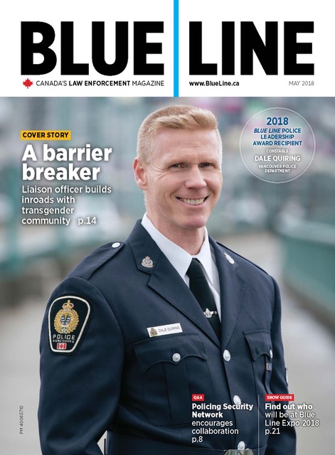 Magazine cover with Officer Dale Quiring on it